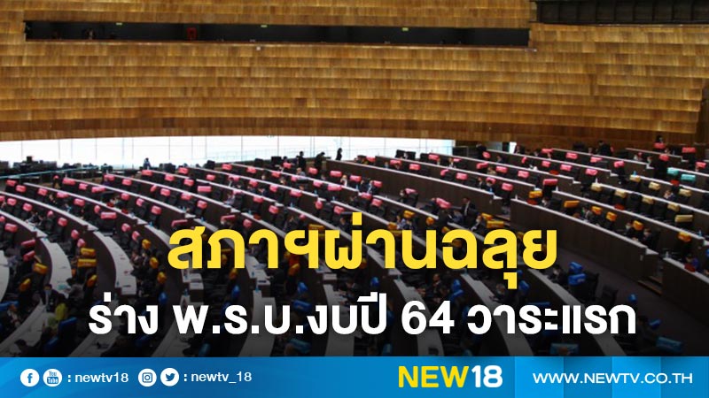 สภาฯผ่านฉลุยร่าง พ.ร.บ.งบปี 64 วาระแรก