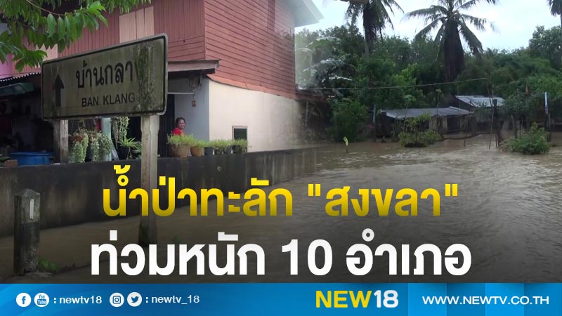 น้ำป่าเขาวังพาไหลทะลักท่วม 10 อำเภอ หลายหมู่บ้านใน จ.สงขลา เจ้าหน้าที่ระดมกำลังให้การช่วยเหลือเร่งด่วน (คลิป)