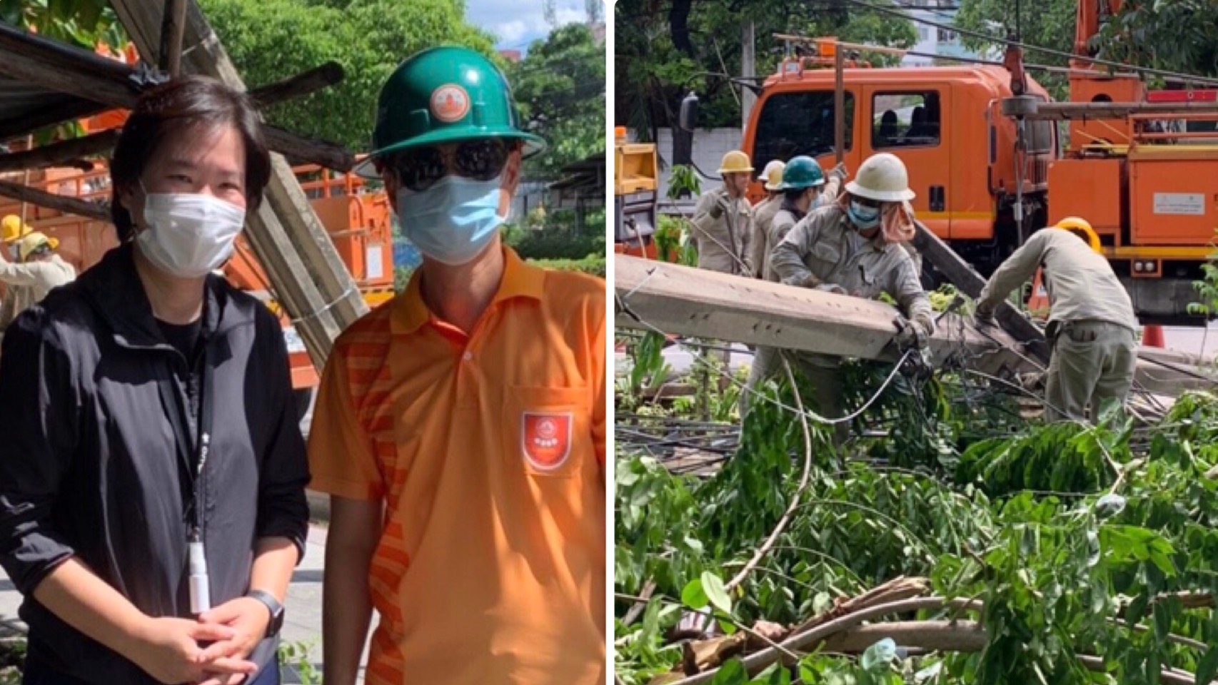 "ฐิติภัสร์-ผอ.กฟน.มีนบุรี" ลงพื้นที่รื้อถอนเสาไฟรถเมล์สาย 8 พุ่งชน