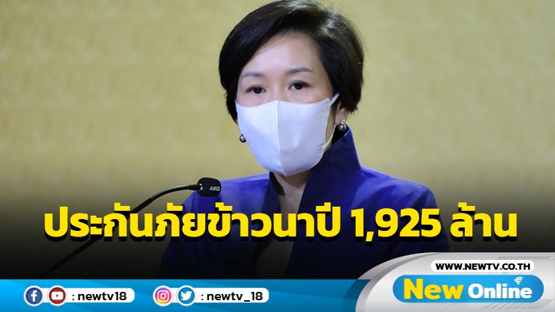 ครม.อนุมัติ 1,925 ล้านประกันภัยข้าวนาปี ปี 65 