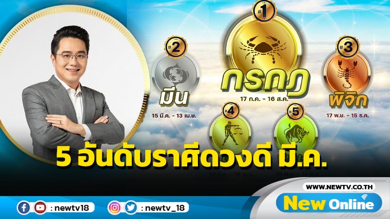 "หมอช้าง" ทำนาย 5 อันดับราศีดวงดีเดือน มี.ค.