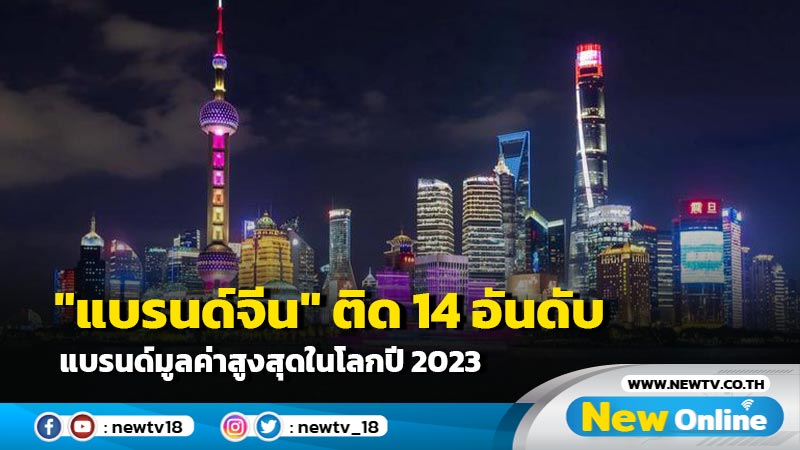 "แบรนด์จีน" ติด 14 อันดับแบรนด์มูลค่าสูงสุดในโลกปี 2023