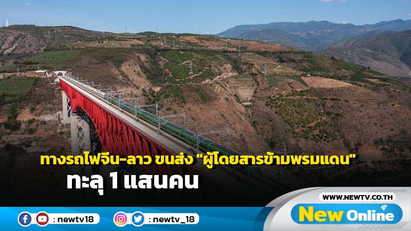 ทางรถไฟจีน-ลาว ขนส่ง "ผู้โดยสารข้ามพรมแดน" ทะลุ 1 แสนคน