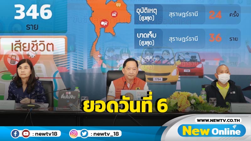 10 วันอันตราย วันที่ 6 เสียชีวิต 50 ราย บาดเจ็บ 346 คน   